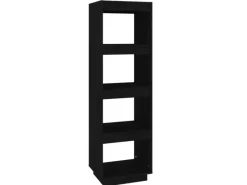 Regale Massivholz|Bücherregale^vidaXL Bücherregal/Raumteiler Schwarz 40x35x135 cm Massivholz Kiefer