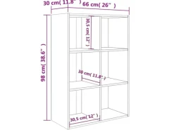 Regale Schwarz|Bücherregale^vidaXL Bücherregal/Sideboard 66x30x98 cm Holzwerkstoff 800343