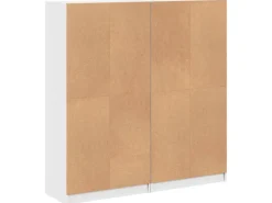 Regal Weiß|Holzregale^vidaXL Bücherschrank mit Türen 136x37x142 cm Holzwerkstoff Weiß