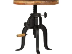 Tische^vidaXL Beistelltisch 45 x 45-62 cm Altholz Massiv und Gusseisen 247588