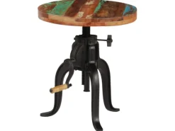 Tische^vidaXL Beistelltisch 45 x 45-62 cm Altholz Massiv und Gusseisen 247588