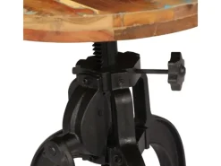 Tische^vidaXL Beistelltisch 45 x 45-62 cm Altholz Massiv und Gusseisen 247588