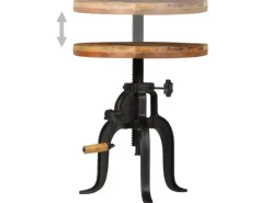 Tische^vidaXL Beistelltisch 45 x 45-62 cm Altholz Massiv und Gusseisen 247588