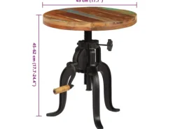 Tische^vidaXL Beistelltisch 45 x 45-62 cm Altholz Massiv und Gusseisen 247588
