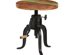 Tische^vidaXL Beistelltisch 45 x 45-62 cm Altholz Massiv und Gusseisen 247588