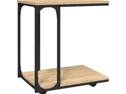 vidaXL Beistelltisch mit Rollen Sonoma 50x35x55,5 cm Holzwerkstoff