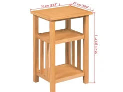 Tische^vidaXL Beistelltisch mit Zeitungsablage 27x35x55 cm Massivholz Eiche
