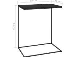 Tische^vidaXL Beistelltisch Schwarz 55x35x66 cm Holzwerkstoff