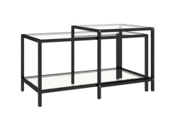 Tische^vidaXL Beistelltische 2 Stk. Hartglas Transparent