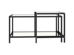 Tische^vidaXL Beistelltische 2 Stk. Hartglas Transparent