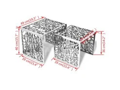 Tische^vidaXL Beistelltische 2 Stk. Quadratisch Silbern Aluminium