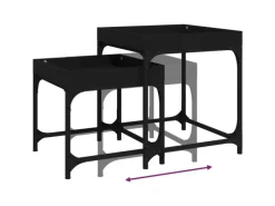 vidaXL Beistelltische 2 Stk. Schwarz Holzwerkstoff