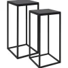Tische^vidaXL Beistelltische 2 Stk. Schwarz Stahl