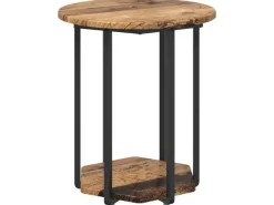 vidaXL Beistelltisch-Set mit Regal 2-Tlg Altes Holz und Schwarz 869718