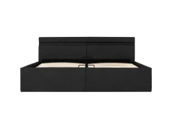 vidaXL Bett mit Bettkasten Hydraulisch LED Dunkelgrau Stoff 180x200 cm619367