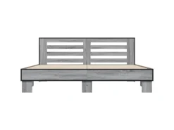 vidaXL Bettgestell Grau Sonoma 200x200 cm Holzwerkstoff und Metall 3280085