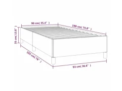 vidaXL Bettgestell Grau 90x190 cm Kunstleder Modell 21370055