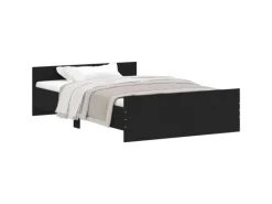 vidaXL Bettgestell mit Kopf- und Fußteil Schwarz 120x200 cm1909008