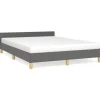 vidaXL Bettgestell mit Kopfteil Dunkelgrau 140x200 cm Stoff Modell 41400109