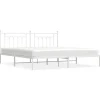 vidaXL Bettgestell mit Kopfteil Metall Weiß 200x200 cm Modell 31846457