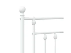 vidaXL Bettgestell mit Kopfteil Metall Weiß 200x200 cm Modell 31846457