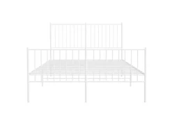 vidaXL Bettgestell mit Kopf- und Fußteil Metall Weiß 140x200 cm Modell 21629523