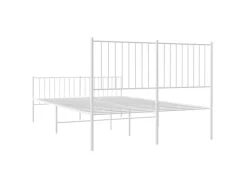 vidaXL Bettgestell mit Kopf- und Fußteil Metall Weiß 140x200 cm Modell 21629523