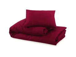 Decken^vidaXL Bettwäsche-Set Bordeaux 155x220 cm Leichte Mikrofaser 136039