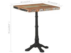 Tische^vidaXL BistRotisch 60x60x76 cm Altholz Massiv