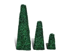 Kunstpflanzen^vidaXL Buchsbaum-Set 3 tlg. Künstlich Formschnitt Pyramide