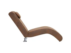 vidaXL Chaiselongue mit Kissen Braun Wildleder-Optik Modell 1