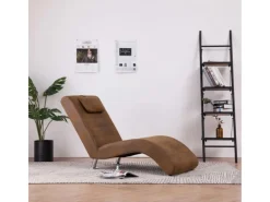 vidaXL Chaiselongue mit Kissen Braun Wildleder-Optik Modell 1