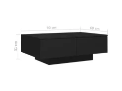 Tische^vidaXL Couchtisch Schwarz 90x60x31 cm Holzwerkstoff