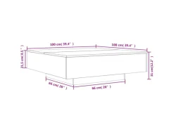 vidaXL Couchtisch Schwarz 100x100x31 cm Holzwerkstoff