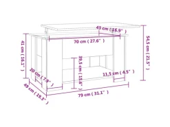 Tische^vidaXL Couchtisch Sonoma-Eiche 79x49x41 cm Holzwerkstoff