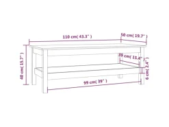 Regale Massivholz^vidaXL Couchtisch 110x50x40 cm Massivholz Kiefer 814274
