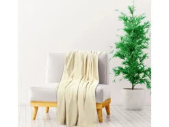 Decken^vidaXL Decke Creme 150x200 cm Polyester