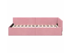 vidaXL Eckbettgestell mit Kopfteil 100 x 200 cm Stoff 42016094