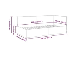 Betten^vidaXL Eckbettgestell mit Kopfteil 100 x 200 cm Stoff 42016476