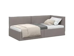 Betten^vidaXL Eckbettgestell mit Kopfteil 100 x 200 cm Stoff 42016476