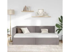 Betten^vidaXL Eckbettgestell mit Kopfteil 100 x 200 cm Stoff 42016476