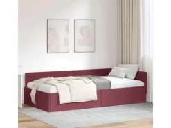 Betten^vidaXL Eckbettgestell mit Kopfteil 90 x 200 cm Stoff 42016046