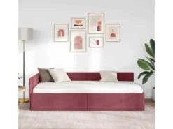 Betten^vidaXL Eckbettgestell mit Kopfteil 90 x 200 cm Stoff 42016046