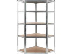 Weitere Regale|Eckregale^vidaXL Eckregal mit 5 Böden n Stahl & Holzwerkstoff 144264