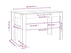 vidaXL Esstisch Sonoma-Eiche 120x60x76 cm Holzwerkstoff