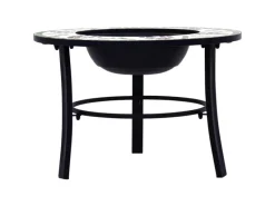 Mosaik^vidaXL Feuerstelle Mosaik Keramik Grün 68 cm