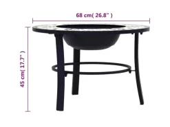 Mosaik^vidaXL Feuerstelle Mosaik Keramik Grün 68 cm