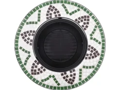 Mosaik^vidaXL Feuerstelle Mosaik Keramik Grün 68 cm