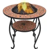 vidaXL Feuertisch Mosaik Keramik Terracotta 68 cm