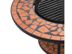 vidaXL Feuertisch Mosaik Keramik Terracotta 68 cm